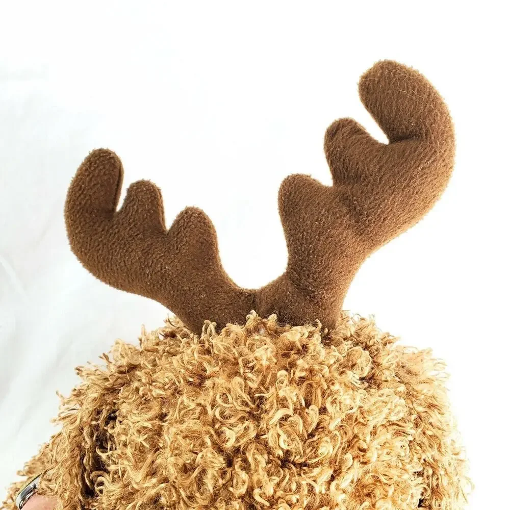 Reindeer Brown Stuffed Plush Red Snowflake Scarf Winter Christmas 17